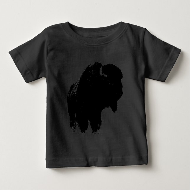 Camiseta De Bebé Búfalo de pop Art Bison Silhouette (Anverso)