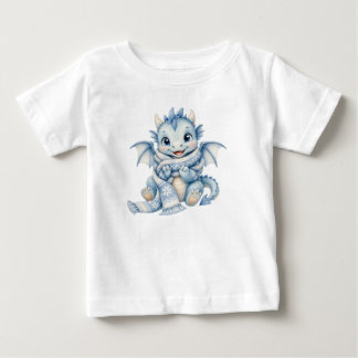Camiseta De Bebé Bufanda de dragón bebé acogedor de invierno Cuento