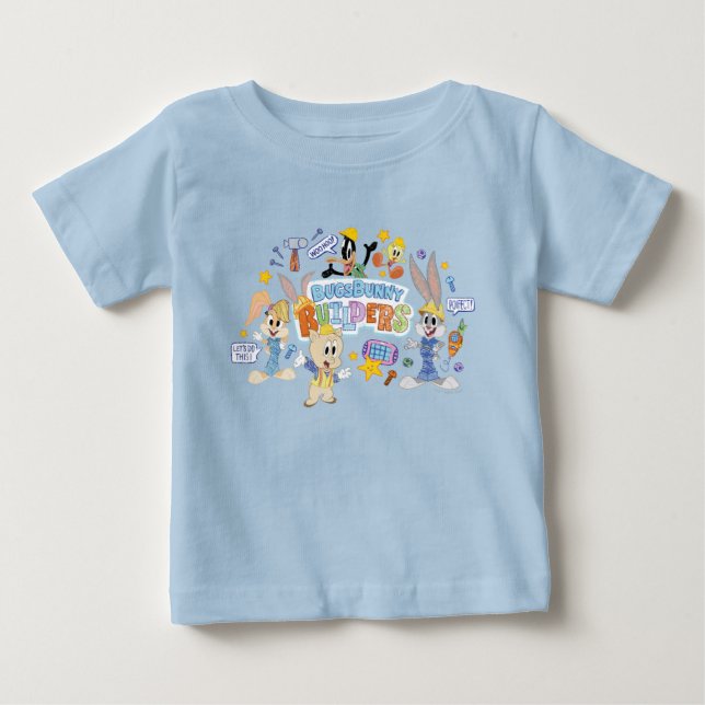 Camiseta De Bebé BUGS BUNNY BUILDERS™| Group Sketch Art (Anverso)