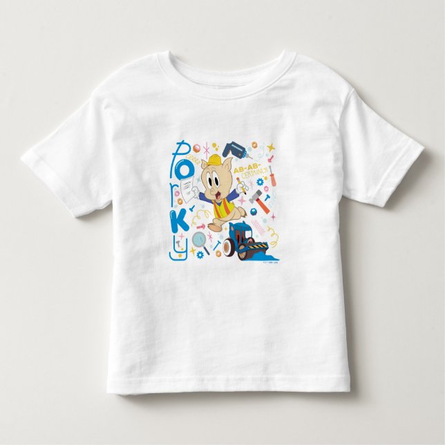 Camiseta De Bebé BUGS BUNNY BUILDERS™| Porky Pig Work Tools (Anverso)