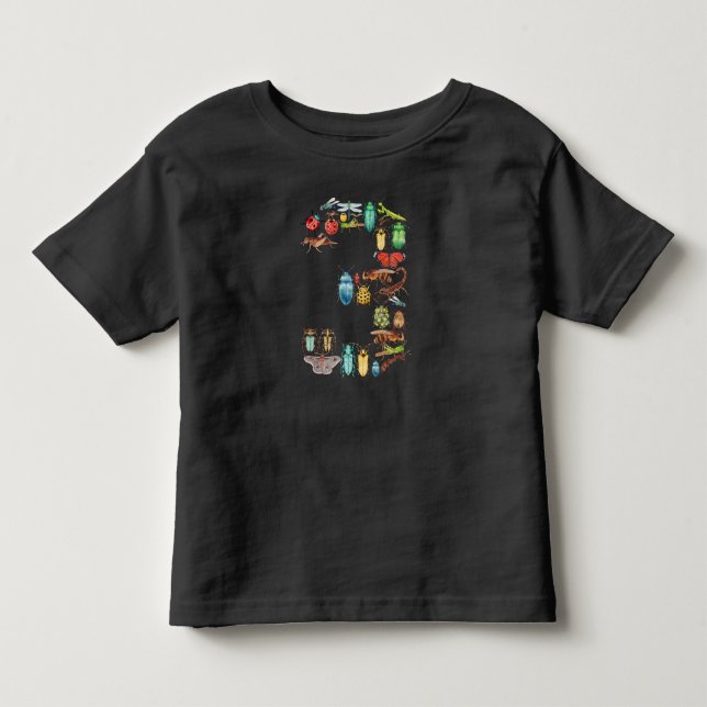 Camiseta De Bebé Bugs graciosos regalo de cumpleaños de tres años (Anverso)