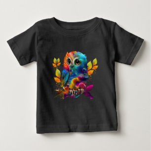 CAMISETA DE BEBÉ BUHO ABSTRACTO COLORIDO