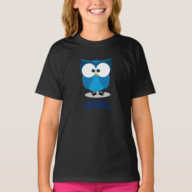 Camiseta De Bebé búho azul para los niños (Anverso)