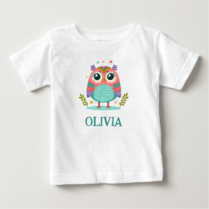 Camiseta De Bebé Búho bebé caprichoso colorido lindo