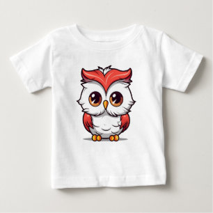 Camiseta De Bebé Búho de dibujos animados de estilo Kawaii hermoso