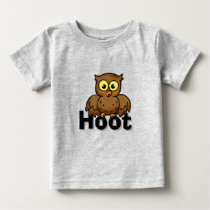 Camiseta De Bebé Búho de dibujos animados lindo sentado sobre arte