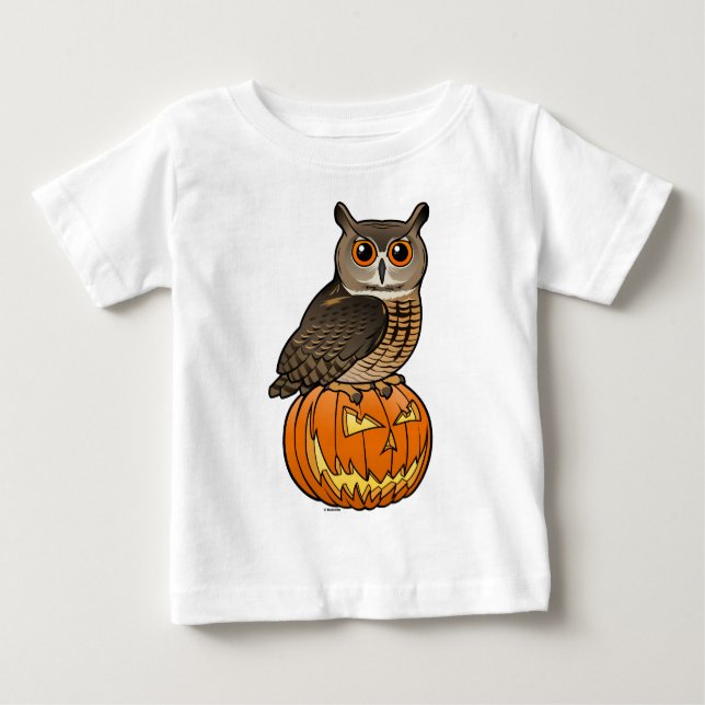 Camiseta De Bebé Búho de Eagle del eurasiático de Halloween (Anverso)