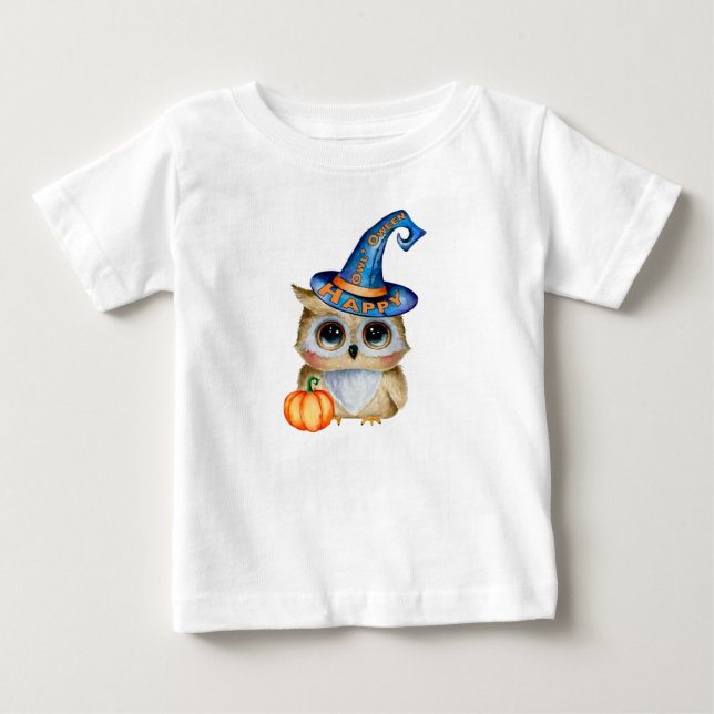 Camiseta De Bebé Búho de Halloween (Anverso)