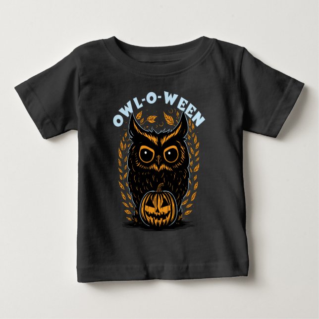 Camiseta De Bebé Búho de Halloween (Anverso)