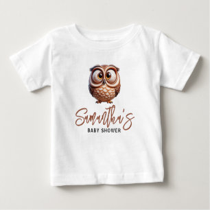 Camiseta De Bebé Búho de la Caricatura Cuta Bebé Ducha