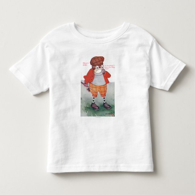 Camiseta De Bebé Búho Golfing que observa la palabra es plata y el (Anverso)