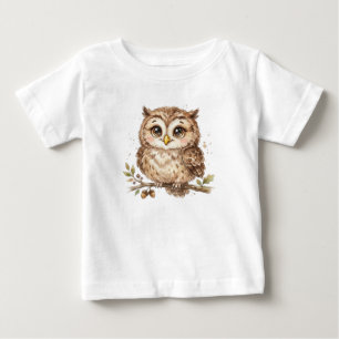 Camiseta De Bebé Búho lindo de ave forestal