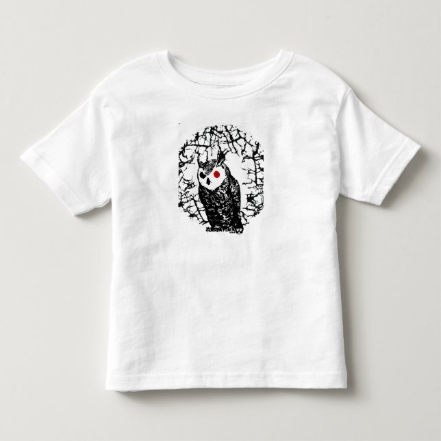 Camiseta De Bebé Búho observado rojo (Anverso)