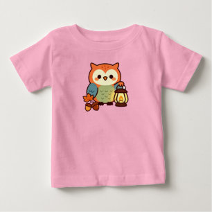 Camiseta De Bebé Búho Otoñal Acogedor