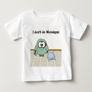 Camiseta De Bebé búho perezoso - ¡No hago los lunes!