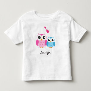 Camiseta De Bebé Búho personalizado lindo con el nombre personaliza