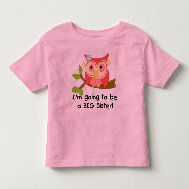 Camiseta De Bebé Búho va a ser una hermana (Anverso)