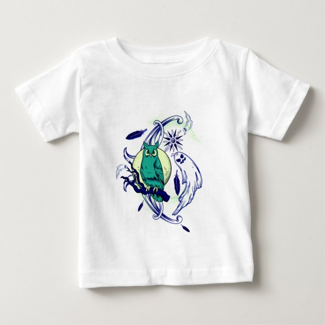 Camiseta De Bebé Búho y fantasma