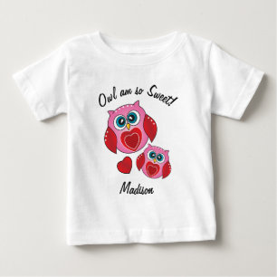 Camiseta De Bebé Búhos dulces de la tarjeta del día de San Valent