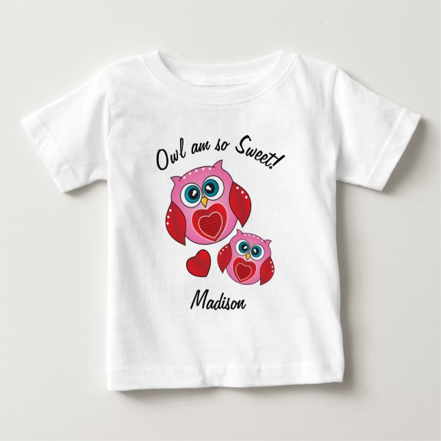 Camiseta De Bebé Búhos dulces de la tarjeta del día de San Valentín (Anverso)