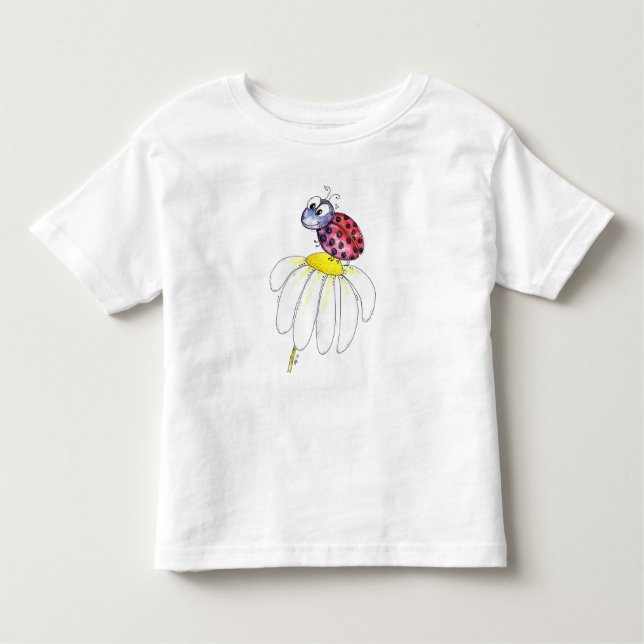 Camiseta De Bebé Buitre caprichoso rojo en una flor blanca (Anverso)