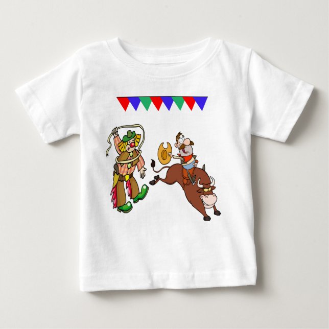 Camiseta De Bebé Bull Rider y Rodeo Clown (Anverso)