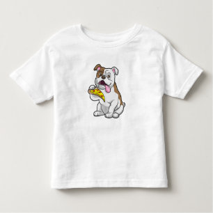 Camiseta De Bebé Bulldog con pedazo de pizza