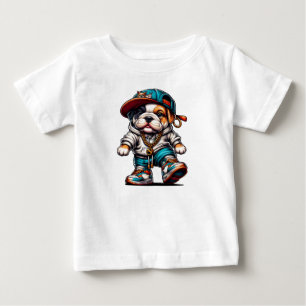 Camiseta De Bebé Bulldog de Estilo Callejero 