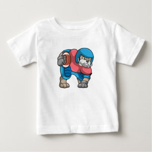 Camiseta De Bebé Bulldog en deportes con fútbol y casco
