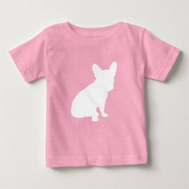 Camiseta De Bebé Bulldog francés Baby Shower Frenchie Rosa (Anverso)