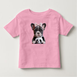 Camiseta De Bebé Bulldog francés con una reverencia rosa