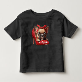 Camiseta De Bebé Bulldog francés en un zapato rojo