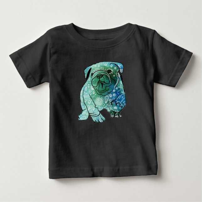 Camiseta De Bebé Bulldog francés Mandala Art Organic Bodysuit (Anverso)