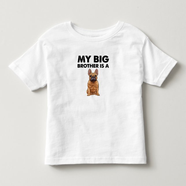 Camiseta De Bebé Bulldog francés Mi Gran Hermano Es Francés (Anverso)