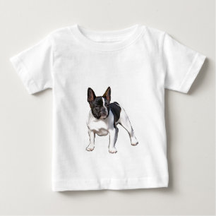 CAMISETA DE BEBÉ BULLDOG FRANCÉS NEGRO Y BLANCO
