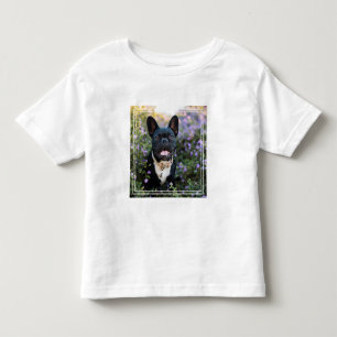 Camiseta De Bebé Bulldog francés se sienta en las flores