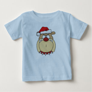 Camiseta De Bebé Bulldog infantil de Navidad Orgánico / Enredadera