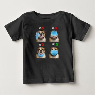 Camiseta De Bebé Bulldog inglés Derecha Usar tanque de máscara faci