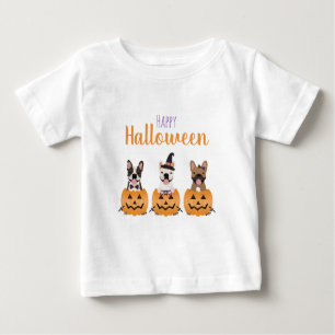 Camiseta De Bebé Bulldoges franceses felices Halloween