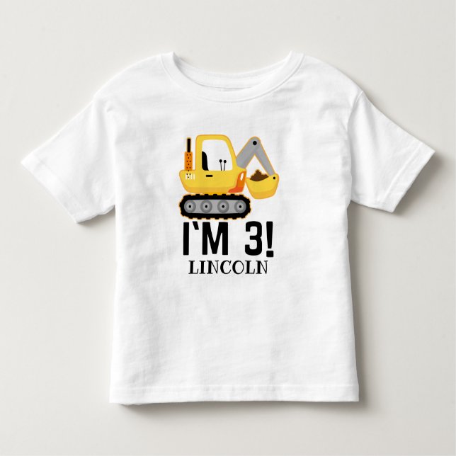 Camiseta De Bebé Bulldozer de construcción personalizado (Anverso)