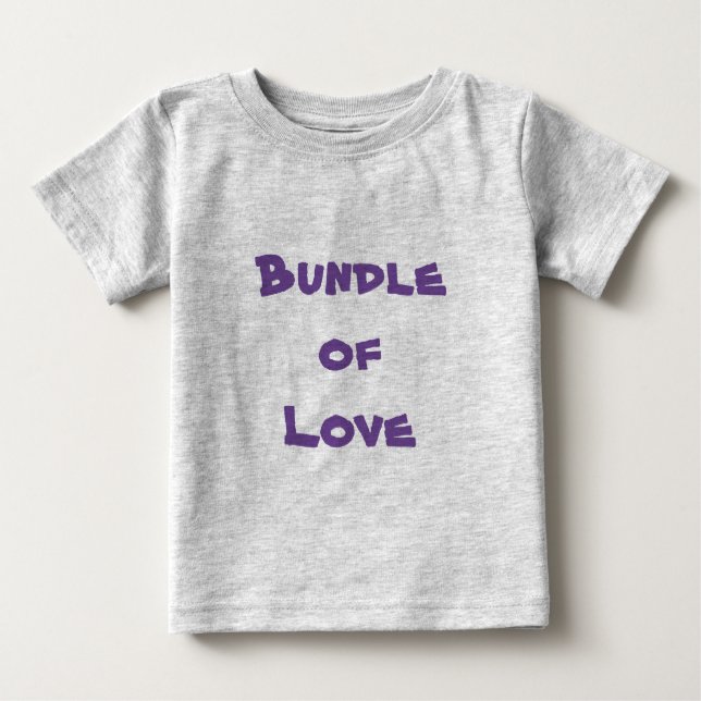 Camiseta De Bebé BUNDANTE DE AMOR - Gris simple/púrpura (Anverso)