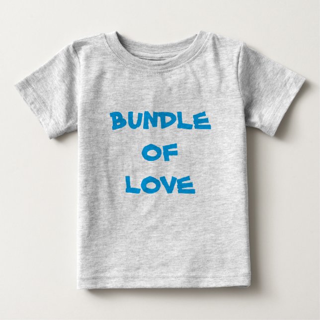 Camiseta De Bebé BUNDANTE DE AMOR - Sencillo Gris/Azul (Anverso)