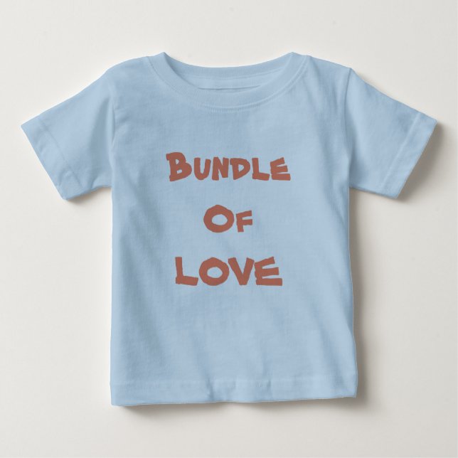 Camiseta De Bebé BUNDANTE DE AMOR - Simple Cute Azul / Marrón (Anverso)
