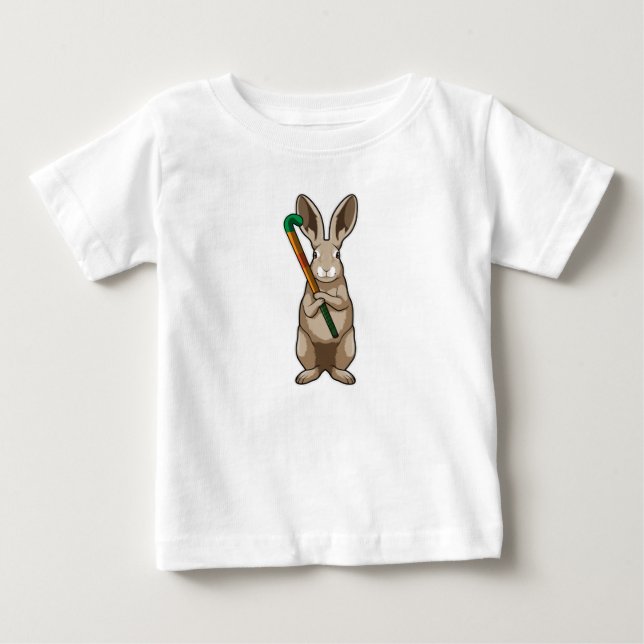 Camiseta De Bebé Bunny at Hockey with Hockey stick (Anverso)