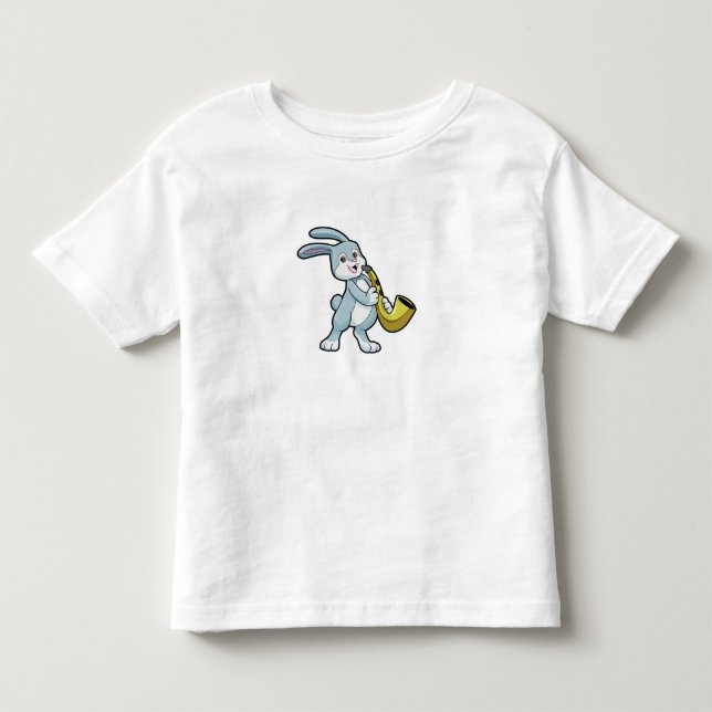 Camiseta De Bebé Bunny at Music con saxofón (Anverso)