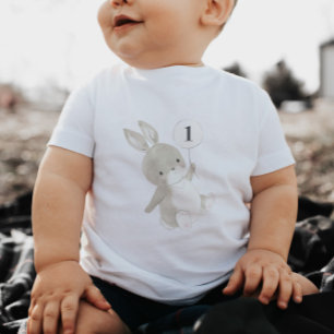 Camiseta De Bebé Bunny Balloon 1º cumpleaños