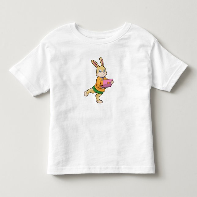 Camiseta De Bebé Bunny como secretario con laptop (Anverso)