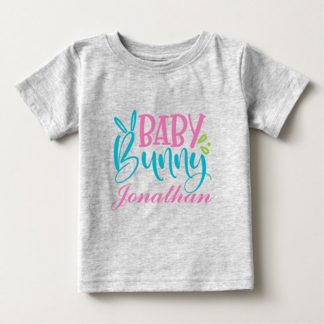 Camiseta De Bebé Bunny de bebé personalizado - Pascua (Anverso)