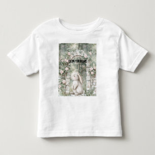 Camiseta De Bebé Bunny de jardín floral rosado encantado