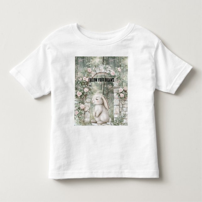 Camiseta De Bebé Bunny de jardín floral rosado encantado (Anverso)